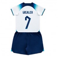 Anglicko Jack Grealish #7 Domáci Detský futbalový dres MS 2022 Krátky Rukáv (+ trenírky)